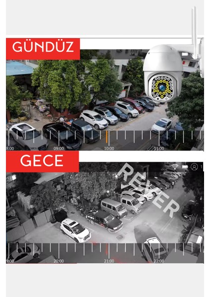 360° Haraketli Wifi Hareket Sensörlü 2mp Güvenlik Kamerası Ip Kamera Gece Görüşlü Su Geçirmez IP66