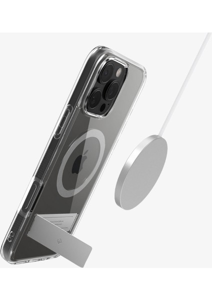 Caseology iPhone 16 Pro Kılıf Capella Mag MagSafe özellikli Kickstand Clear Gray - ACS08185