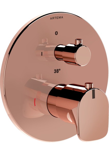 Root Round A4269426 Ankastre Termostatik Banyo Bataryası, Sıva Üstü Grubu, Bakır