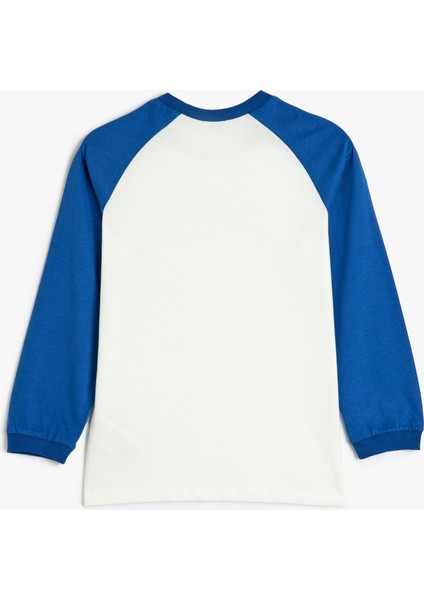 Tişört Uzun Kollu Bisiklet Yaka Köpek Baskılı Pamuklu fiyatları