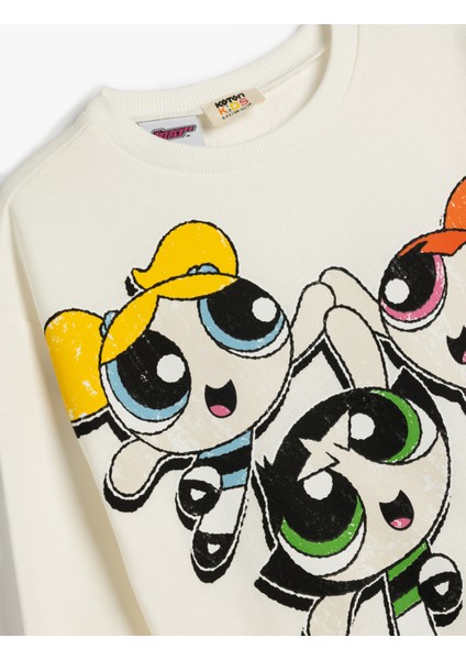 Powerpuff Girls Sweatshirt Lisanslı Uzun Kollu Bisiklet Yaka Şardonlu modelleri