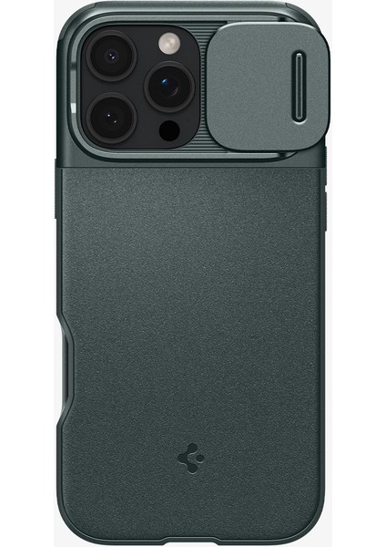 iPhone 16 Pro ile Uyumlu Kamera Korumalı MagSafe Kılıf Optik Armor Hava Kanalı Teknolojisi™ Askeri Sınıf Koruma MagFit Abyss Green Dokulu Yüzey Kapak - ACS08150