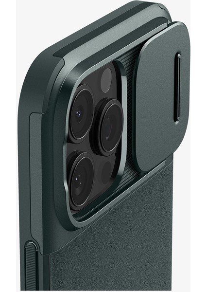 iPhone 16 Pro ile Uyumlu Kamera Korumalı MagSafe Kılıf Optik Armor Hava Kanalı Teknolojisi™ Askeri Sınıf Koruma MagFit Abyss Green Dokulu Yüzey Kapak - ACS08150 modelleri