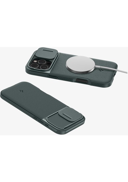 iPhone 16 Pro ile Uyumlu Kamera Korumalı MagSafe Kılıf Optik Armor Hava Kanalı Teknolojisi™ Askeri Sınıf Koruma MagFit Abyss Green Dokulu Yüzey Kapak - ACS08150 fırsatları