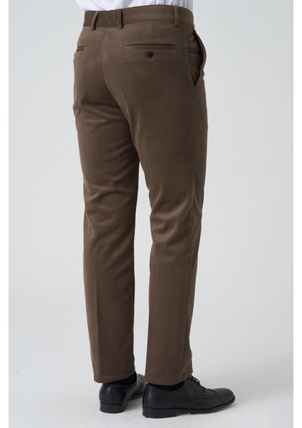 Amora P1031 Slim Fit Pamuklu Kadife Pantolon Toprak fırsatları