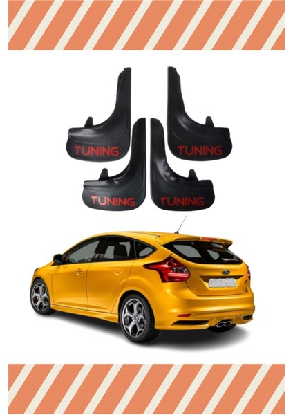 Ford Focus 3 Hb 2011-2015 Tunıng Yazılı 4'lü Tozluk Çamurluk Paçalık