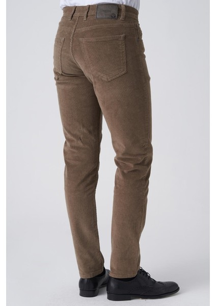 Braga P1040 Slim Fit Pamuklu Kadife Pantolon Bej fırsatları