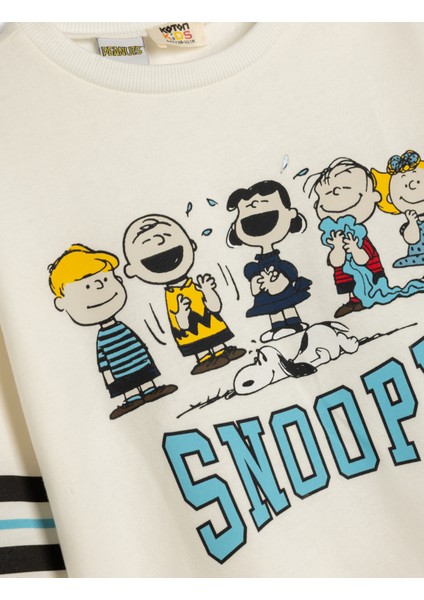 Sweatshirt Snoopy Baskılı Lisanslı Uzun Kollu Bisiklet Yaka Şardonlu modelleri