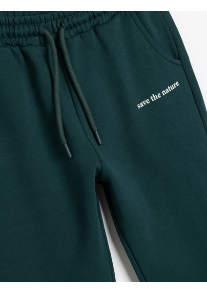 Jogger Eşofman Altı Slogan Baskılı Cepli Beli Bağlamalı modelleri