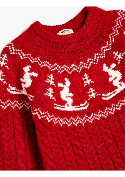 Triko Kazak Kayak Desenli Uzun Kollu Yuvarlak Yaka modelleri