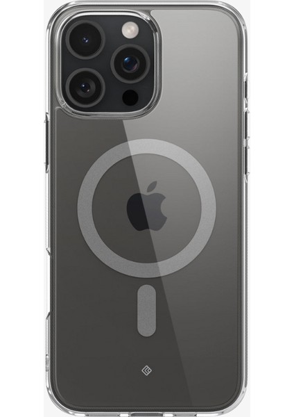 Caseology iPhone 16 Pro ile Uyumlu ince MagSafe Kılıf Capella Mag Sararma Karşıtı Hava Kanalı Teknolojisi™ Askeri Sınıf Koruma Clear Gray Şeffaf Kapak - ACS08306