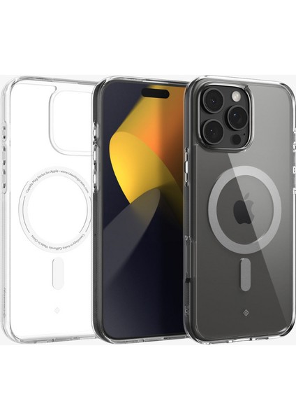 Caseology iPhone 16 Pro ile Uyumlu ince MagSafe Kılıf Capella Mag Sararma Karşıtı Hava Kanalı Teknolojisi™ Askeri Sınıf Koruma Clear Gray Şeffaf Kapak - ACS08306 modelleri