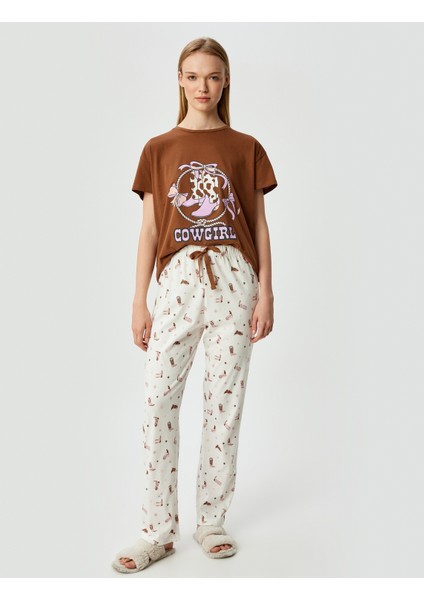 Pamuklu Pijama Takımı 2'li Baskılı modelleri