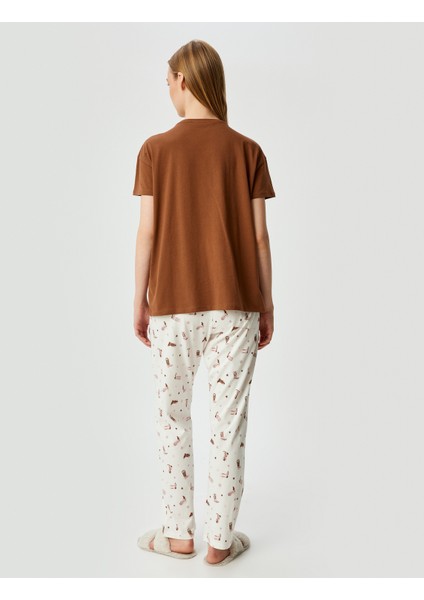Pamuklu Pijama Takımı 2'li Baskılı fırsatları