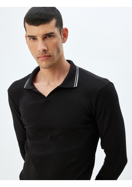 Slim Fit Tişört Uzun Kollu V Yaka Polo Pamuklu fiyatları