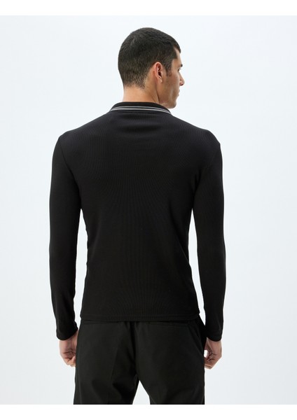 Slim Fit Tişört Uzun Kollu V Yaka Polo Pamuklu fırsatları