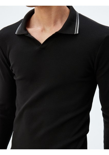 Slim Fit Tişört Uzun Kollu V Yaka Polo Pamuklu indirimleri