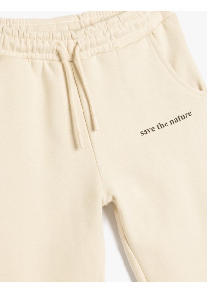 Jogger Eşofman Altı Slogan Baskılı Cepli Beli Bağlamalı modelleri