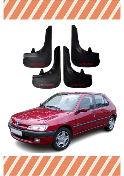 Peugeot 306 Hb Tüm Kasalar Racing Yazılı 4'lü Tozluk Çamurluk Paçalık