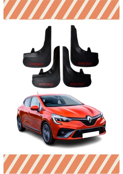 Renault Clio 5 Hb 2019-2021 Racing Yazılı 4'lü Tozluk Çamurluk Paçalık