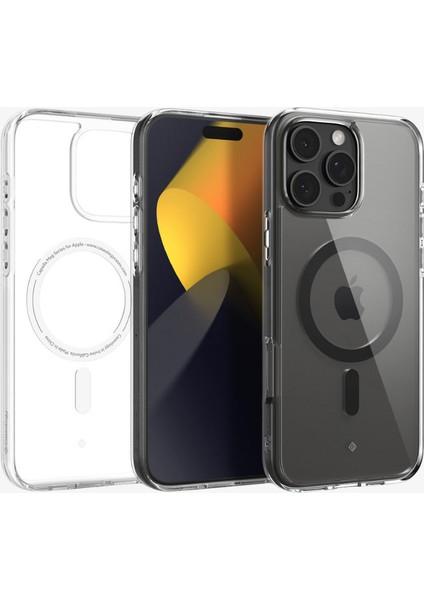 Caseology iPhone 16 Pro Kılıf Capella Mag MagSafe özellikli Clear Charcoal - ACS08183 modelleri