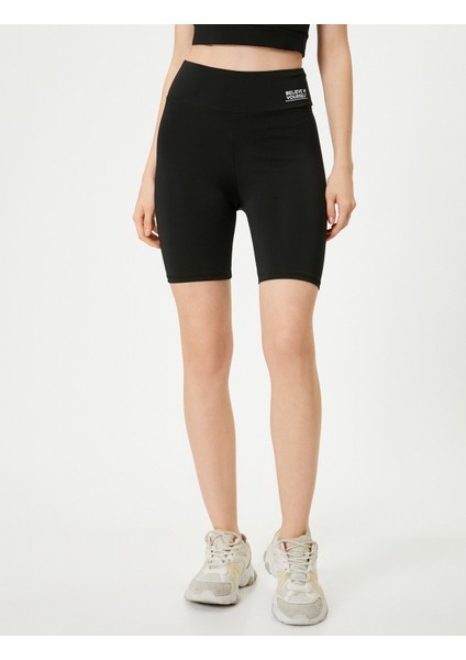 Spor Biker Tayt Yüksek Bel Baskılı Slim Fit Interlok modelleri