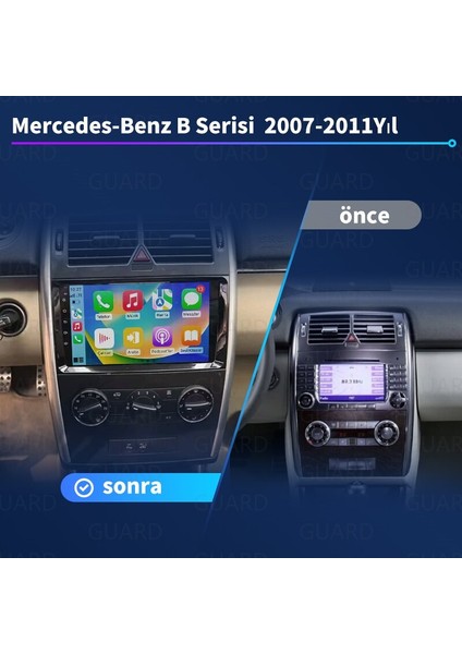 Mercedes Benz Vito 2015-2024 Android Sürüm 13 Kablosuz Carplay Navigasyon Multimedya 9 Inç Ekran 4gb Ram + 32GB Rom Bellek Çerçeveli ve Arka Görüş Kameralı