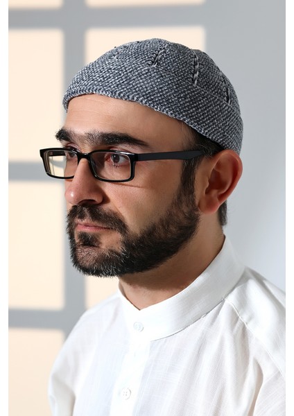 Gri Katlamalı Çift Renk Kışlık Kadife Takke fiyatları