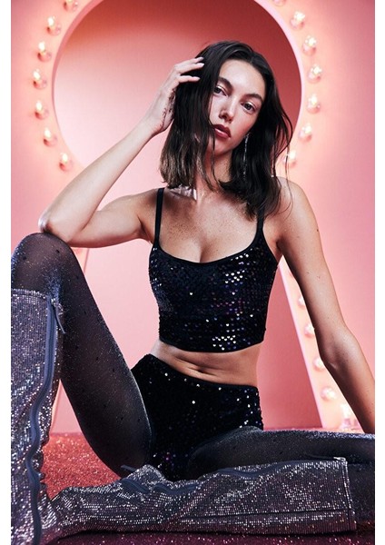 Penti Shiny Stil Siyah Külotlu Çorap 30 Den