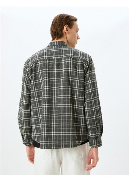 Uzun Kollu Cep Detaylı Viskon Karışımlı Ekose Gömlek Ceket fırsatları