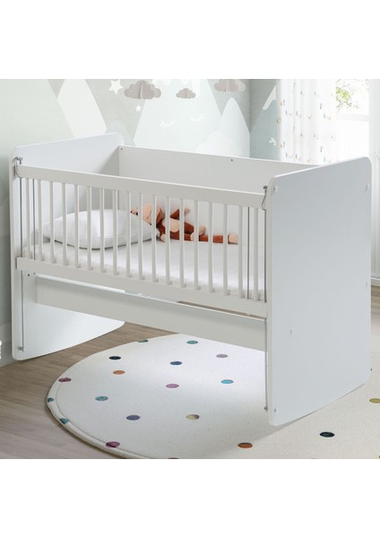 BW1070 - Pratik Sallanır Anne Yanı Bebek Beşik Beyaz 60x120