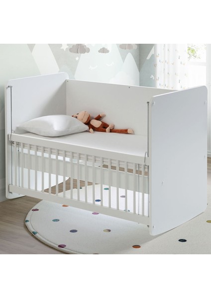 BW1070 - Pratik Sallanır Anne Yanı Bebek Beşik Beyaz 60x120