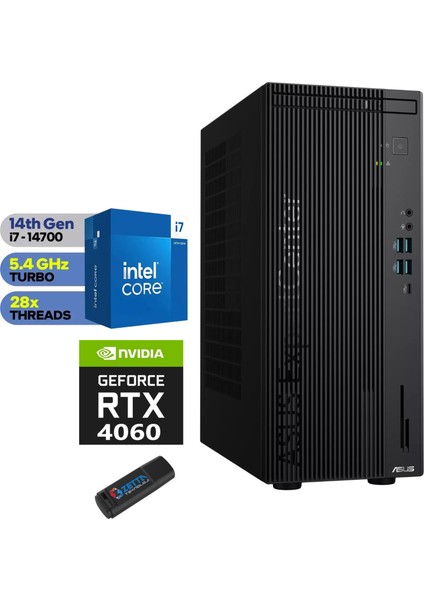 D9 Expertcenter D901MDR Intel I7-14700 64GB Ddr5 4tb SSD 8GB/RTX4060 WINDOWS11PRO Masaüstübilgisayar WRTXD901MDRW20+ZETTAUSBBELLEK