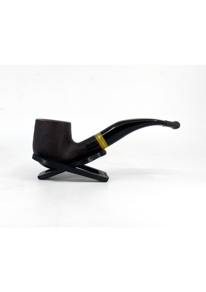 Bent Apple Briar (Gül Kökü) 9 mm Filtreli El Yapımı Pipo - Koyu Kahverengi 1744