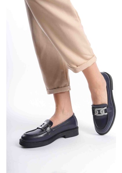 Kadın Vegan Deri Tokalı Loafer