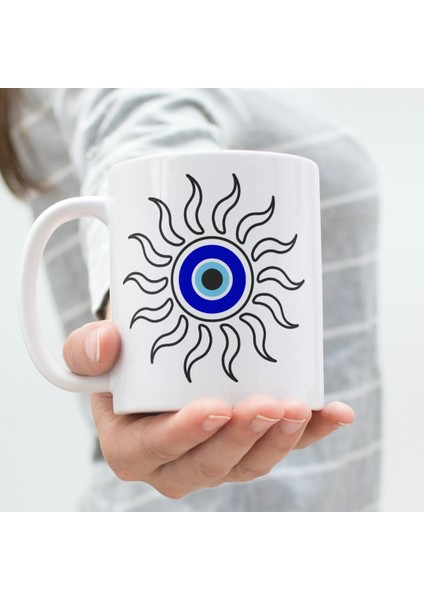 Nazar Boncuğu Baskılı Kupa