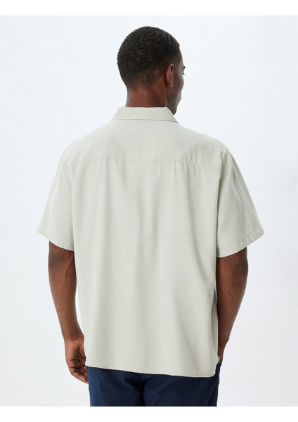 Basic Gömlek Viskon Kısa Kollu Cep Detaylı fırsatları
