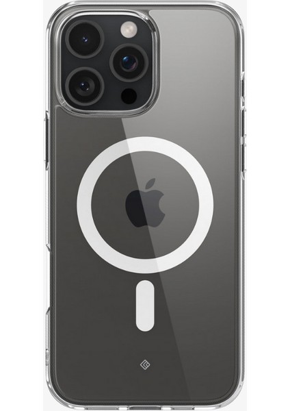Caseology iPhone 16 Pro ile Uyumlu ince MagSafe Kılıf Capella Mag Sararma Karşıtı Hava Kanalı Teknolojisi™ Askeri Sınıf Koruma Clear White Şeffaf Kapak - ACS08182