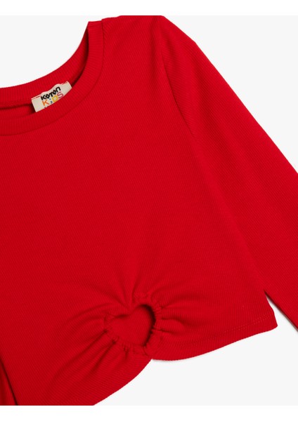 Kaşkorse Bluz Bisiklet Yaka Uzun Kollu Kalp Pencere Detaylı Pamuklu modelleri