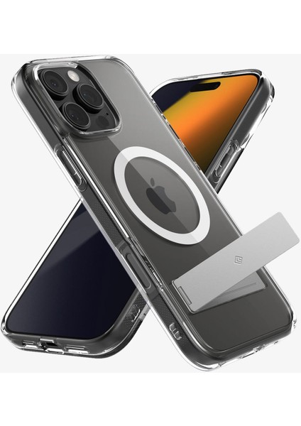 Caseology iPhone 16 Pro Max Kılıf Capella Mag MagSafe özellikli Kickstand Clear White - ACS08054
