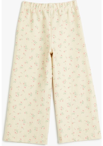 Çiçekli Eşofman Altı Şardonlu Pamuklu Beli Lastikli fiyatları