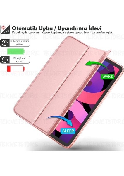 Ipad Air 11 10.9 Inç Air 4 5 6 2020 2022 2024 Uyumlu Kılıf Kapaklı Uyku Modlu Standlı Smart Akıllı