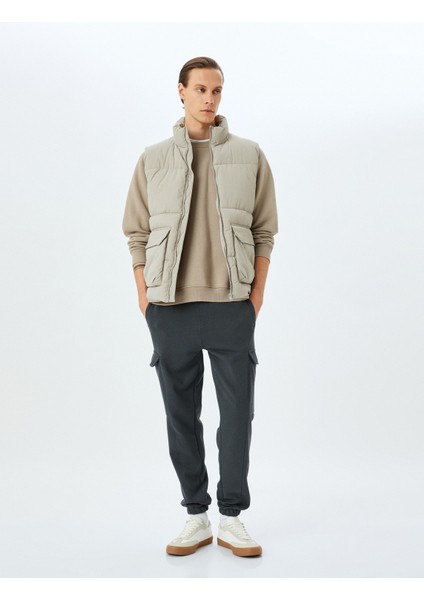 Beli Bağcıklı Pamuk Karışımlı Şardonlu Kargo Cepli Eşofman Altı fiyatları