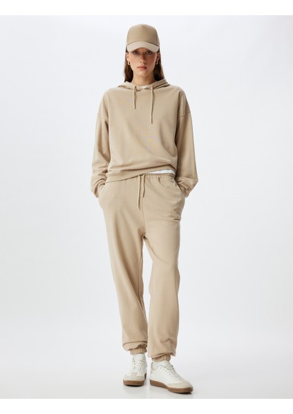 Jogger Eşofman Altı Cepli Beli Bağlamalı Üç Iplik