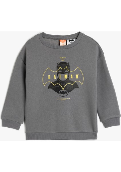 Batman Sweatshirt Lisanslı Uzun Kollu Bisiklet Yaka Pamuklu Şardonlu