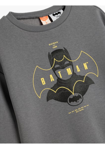 Batman Sweatshirt Lisanslı Uzun Kollu Bisiklet Yaka Pamuklu Şardonlu modelleri