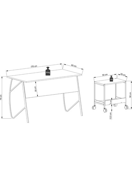Ella Ofis Masa Takımı 150 cm Beyaz indirimleri