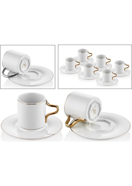 Valencia Gold 6lı Yaldızlı Kahve Fincanı Takımı