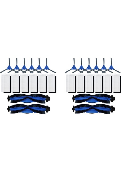 Robovac 11S, 12, 15T, 15C, 25C, 30, 30C, 35C Robot Için 2 Set Birl Hepa Filtre Ana Yan Fırça (Yurt Dışından)