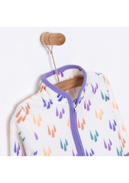 HelloBaby Basic Metraj Baskılı Polar Hırka Kız Bebek